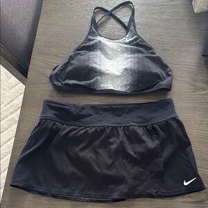 Nike Black Athletic 2-Piece Swimsuit